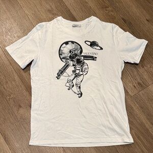 Valentino White Astronaut Graphic Tee